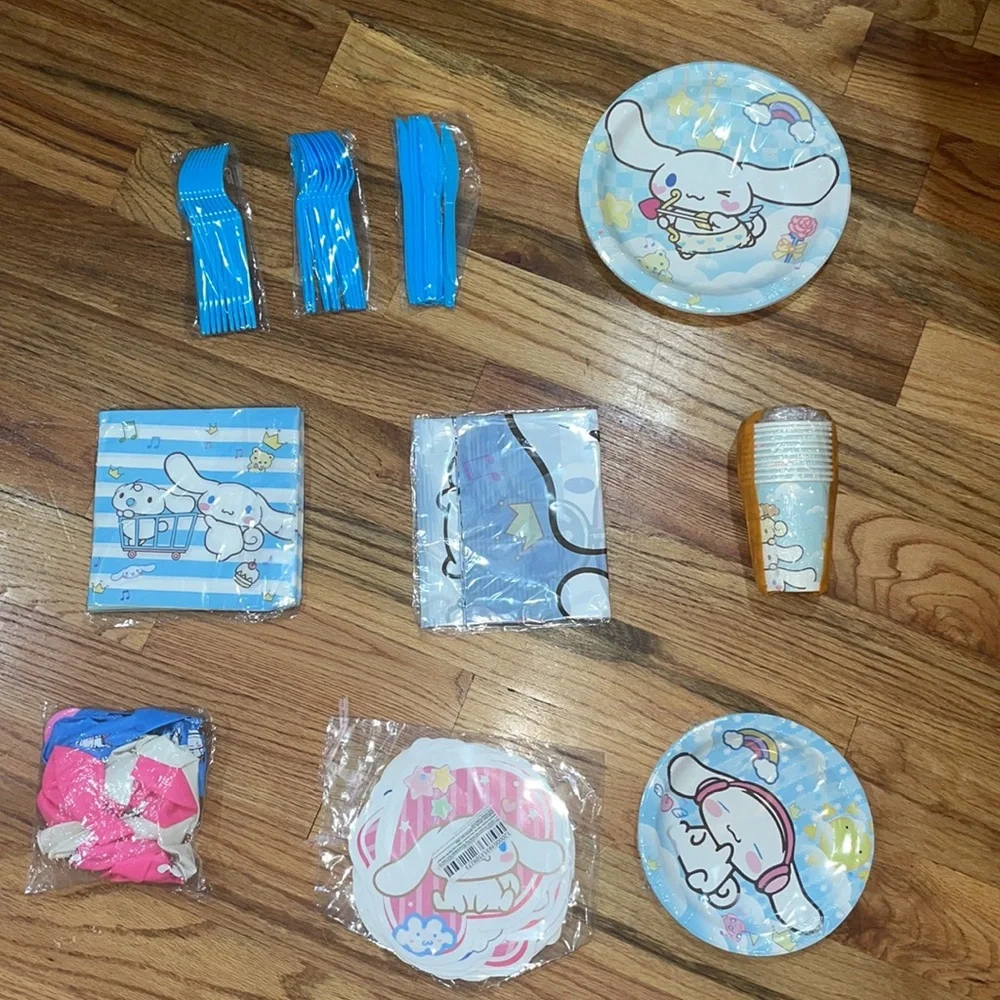 NEW 99 pcs Anime Sanrio Cinnamoroll Theme Birthday Party Decoration Supplies